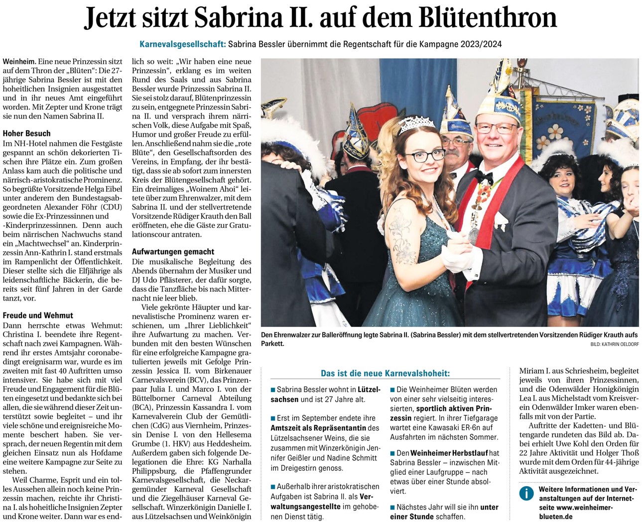 WNOZ 22.11.2023 Inthronisation Sabrina II.