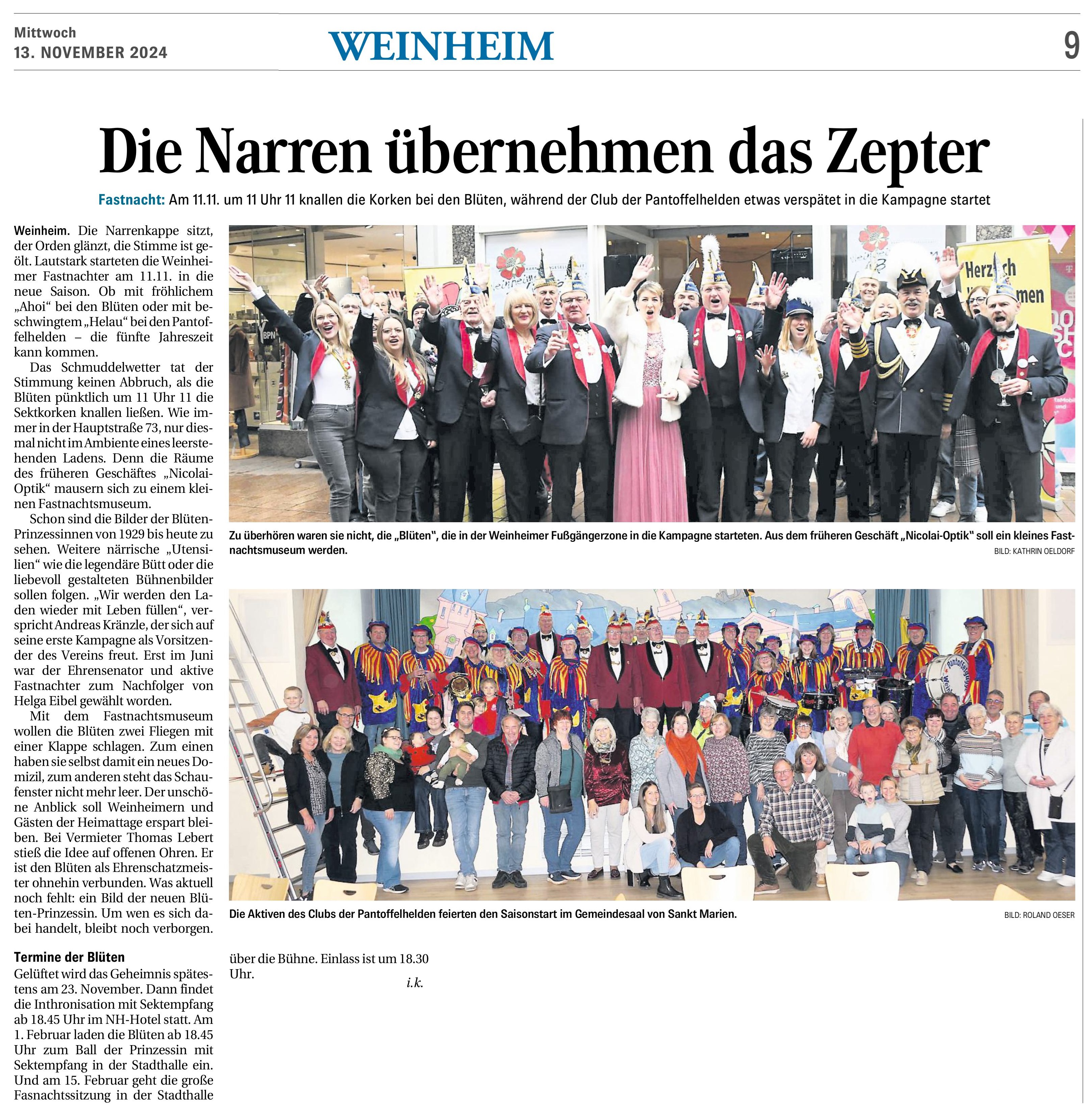 WNOZ 13.11.2024 Kampagneeröffnung