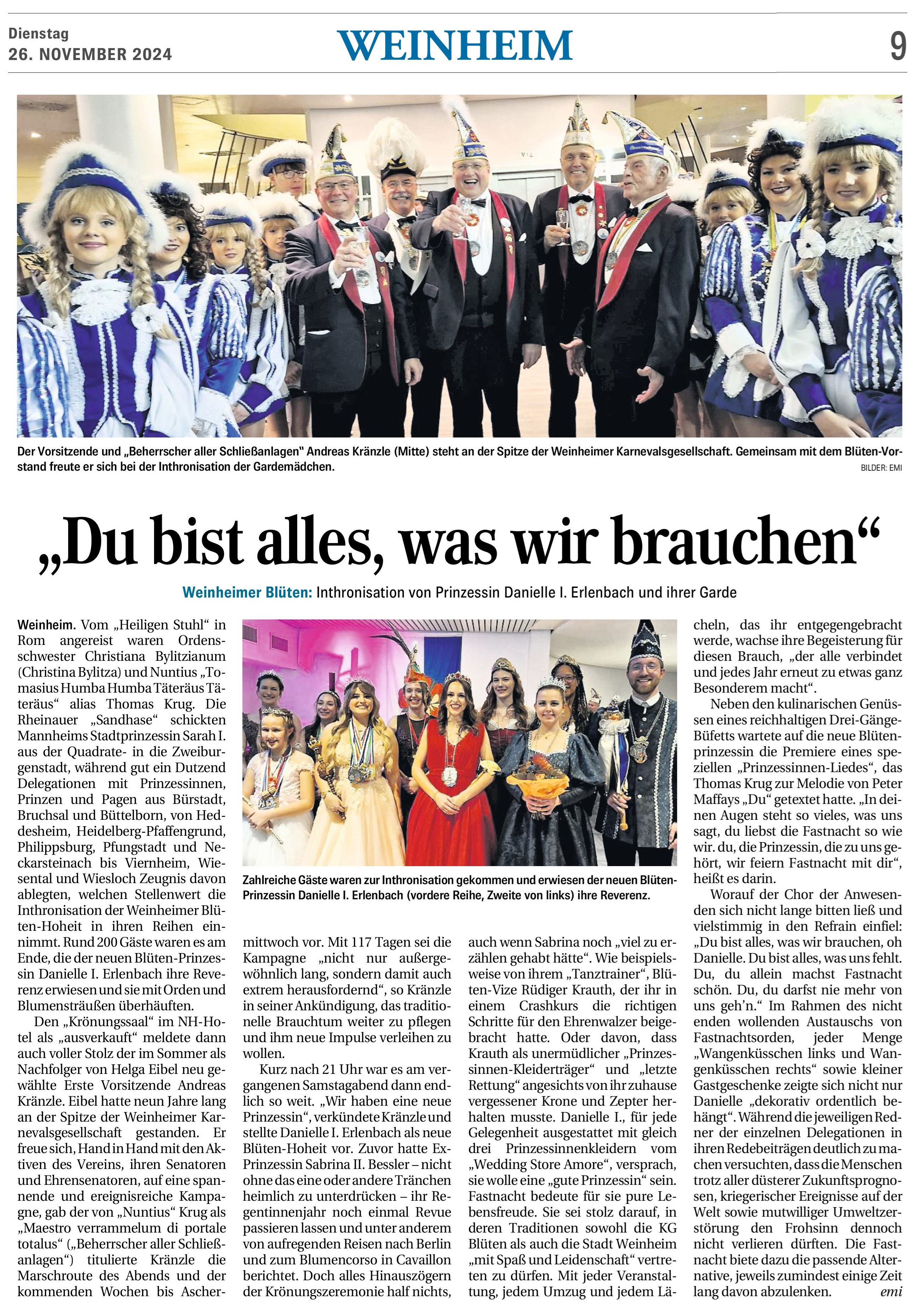 WNOZ 26.11.2024 Inthronisation